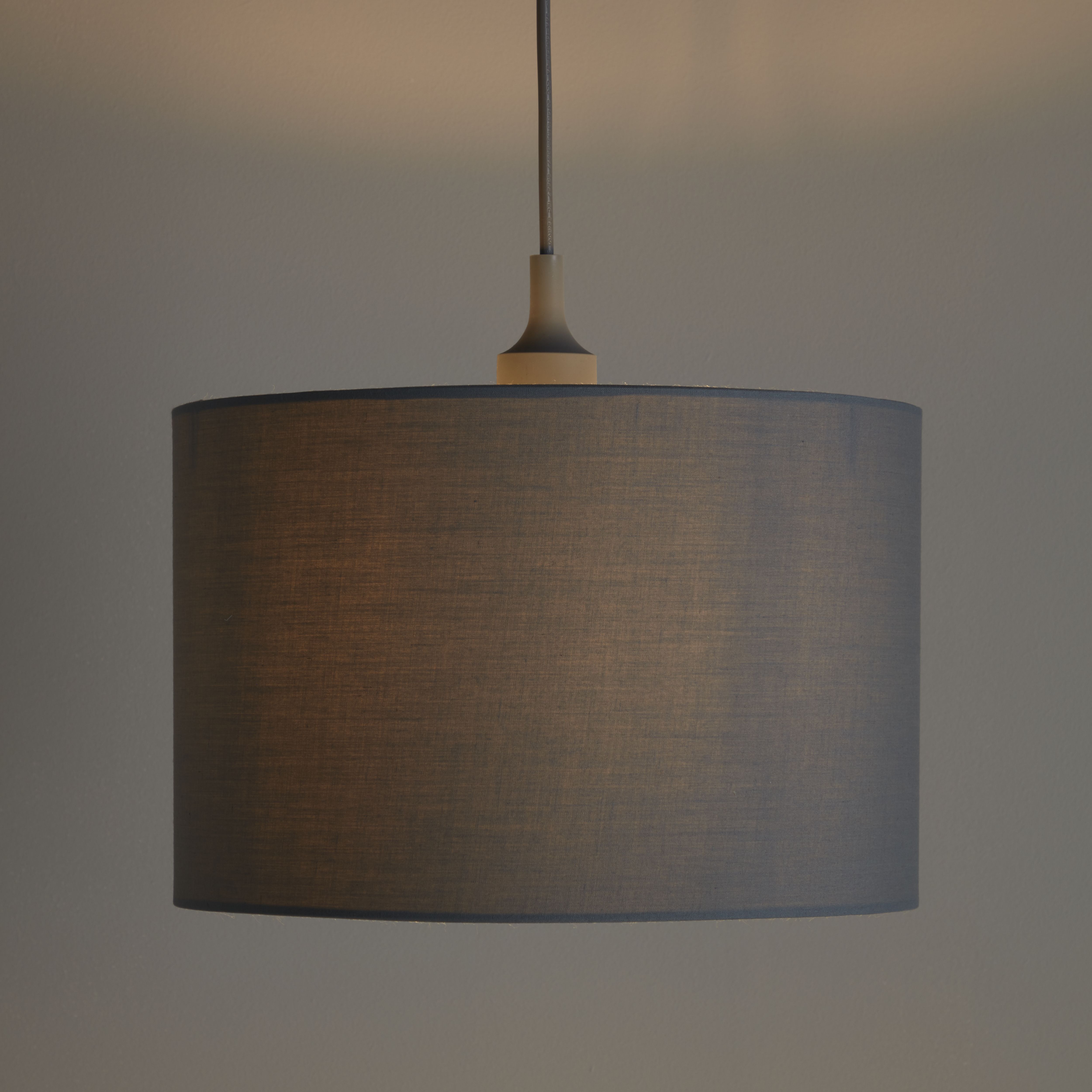 GoodHome Kpezin Light grey Fabric dyed Circular Light shade (D)30cm