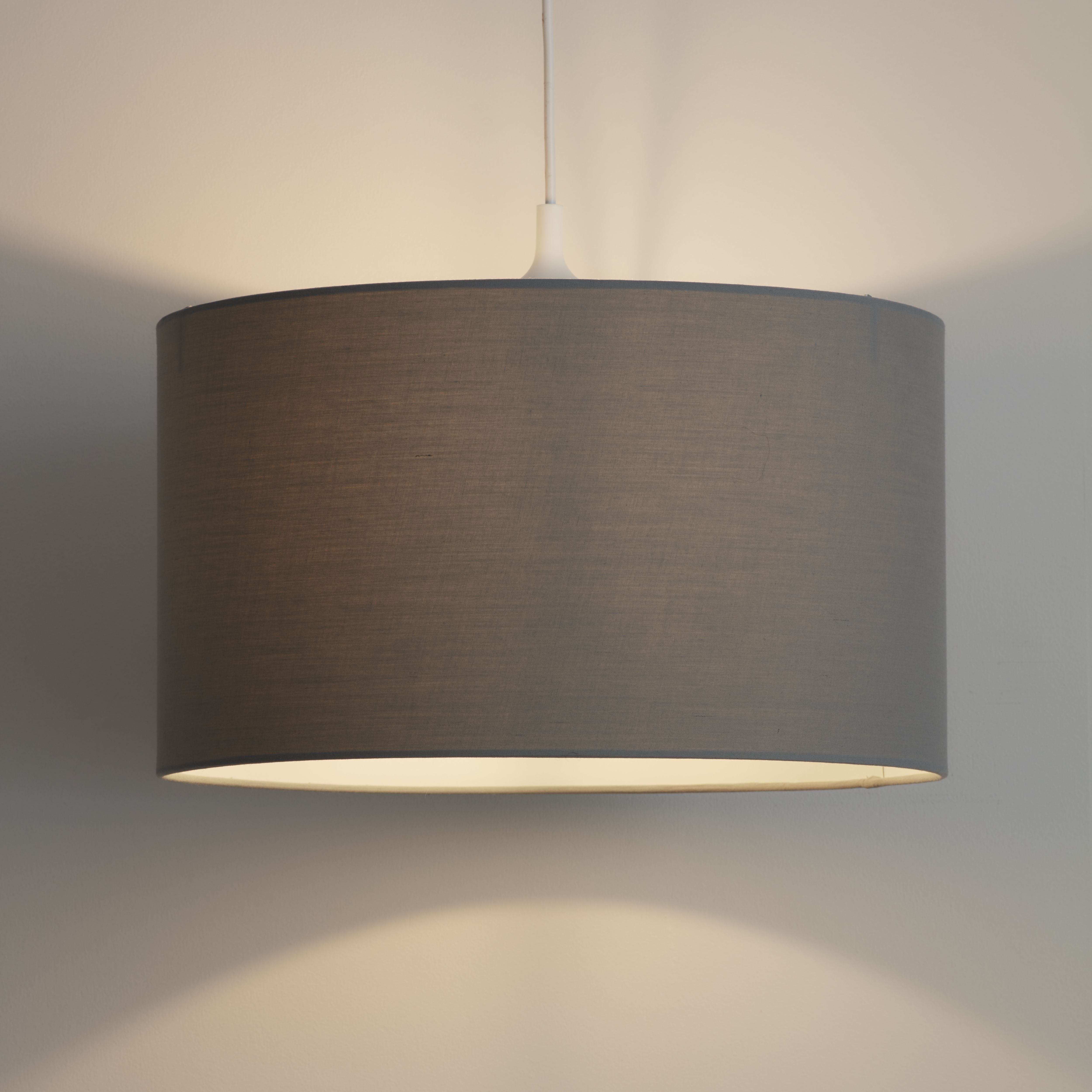GoodHome Kpezin Light grey Fabric dyed Circular Light shade (D)40cm