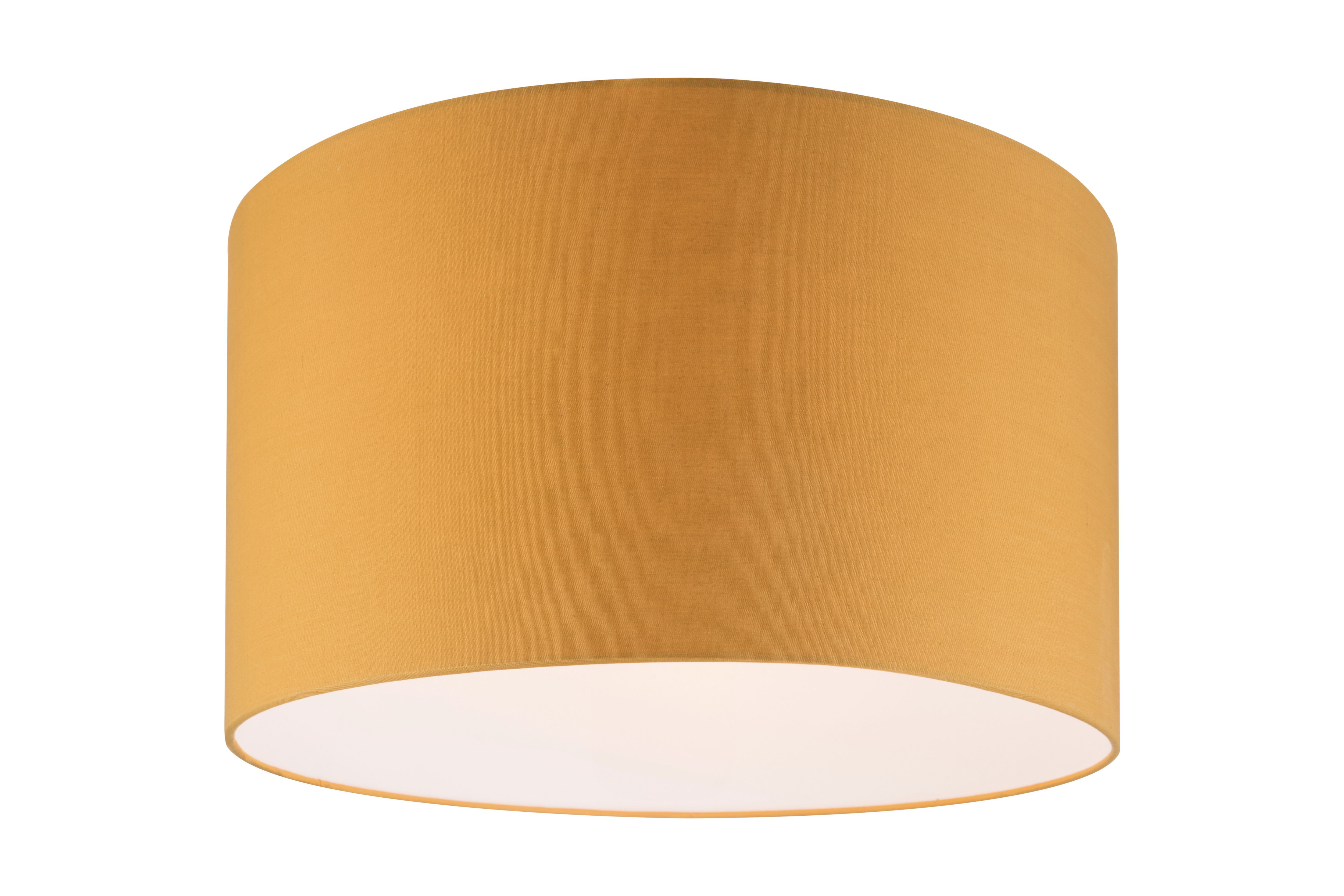 GoodHome Kpezin Mustard yellow Fabric dyed Circular Light shade (D)40cm