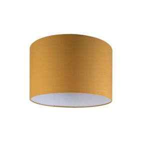 GoodHome Kpezin Mustard yellow Fabric dyed Light shade (D)30cm