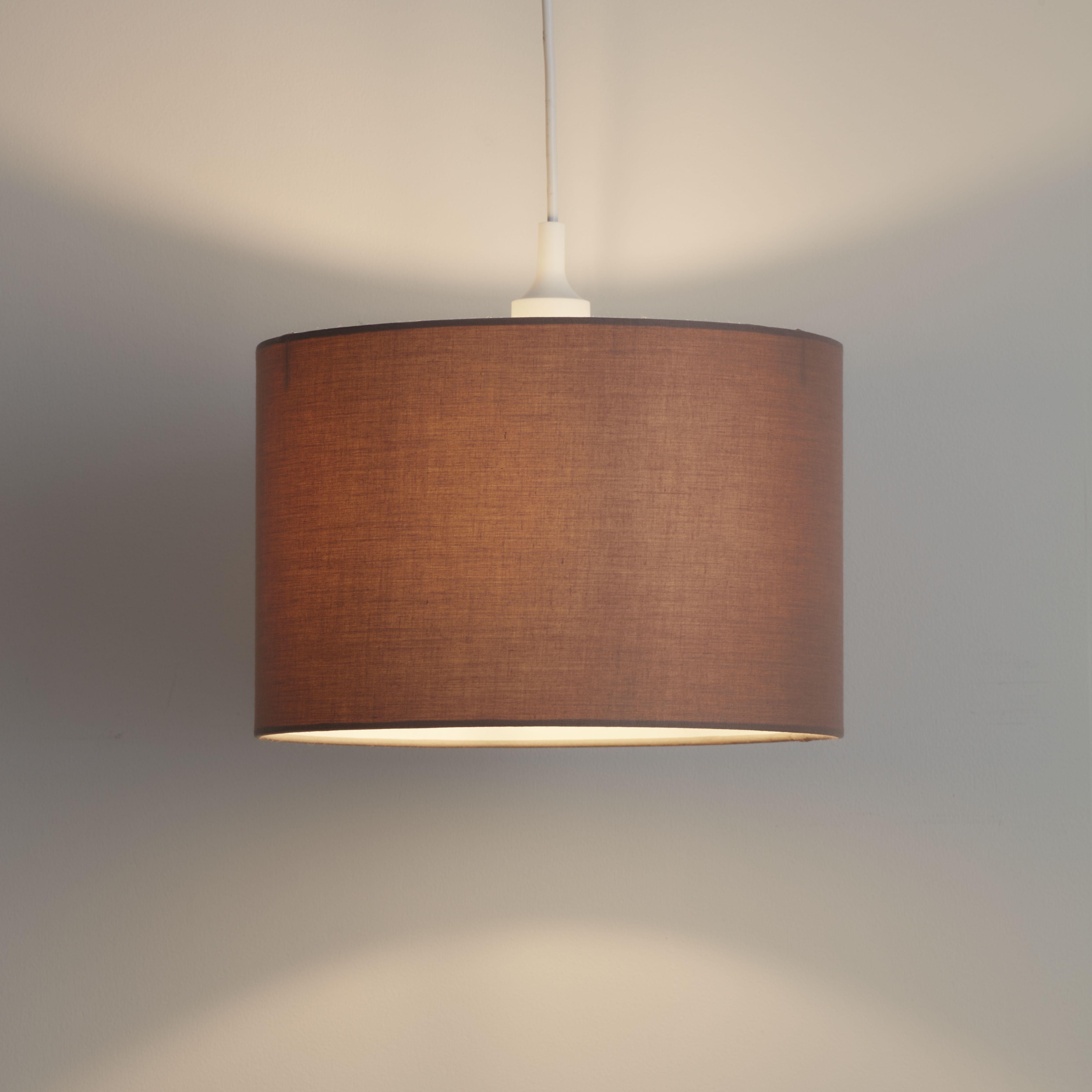GoodHome Kpezin Taupe Fabric dyed Circular Light shade (D)30cm