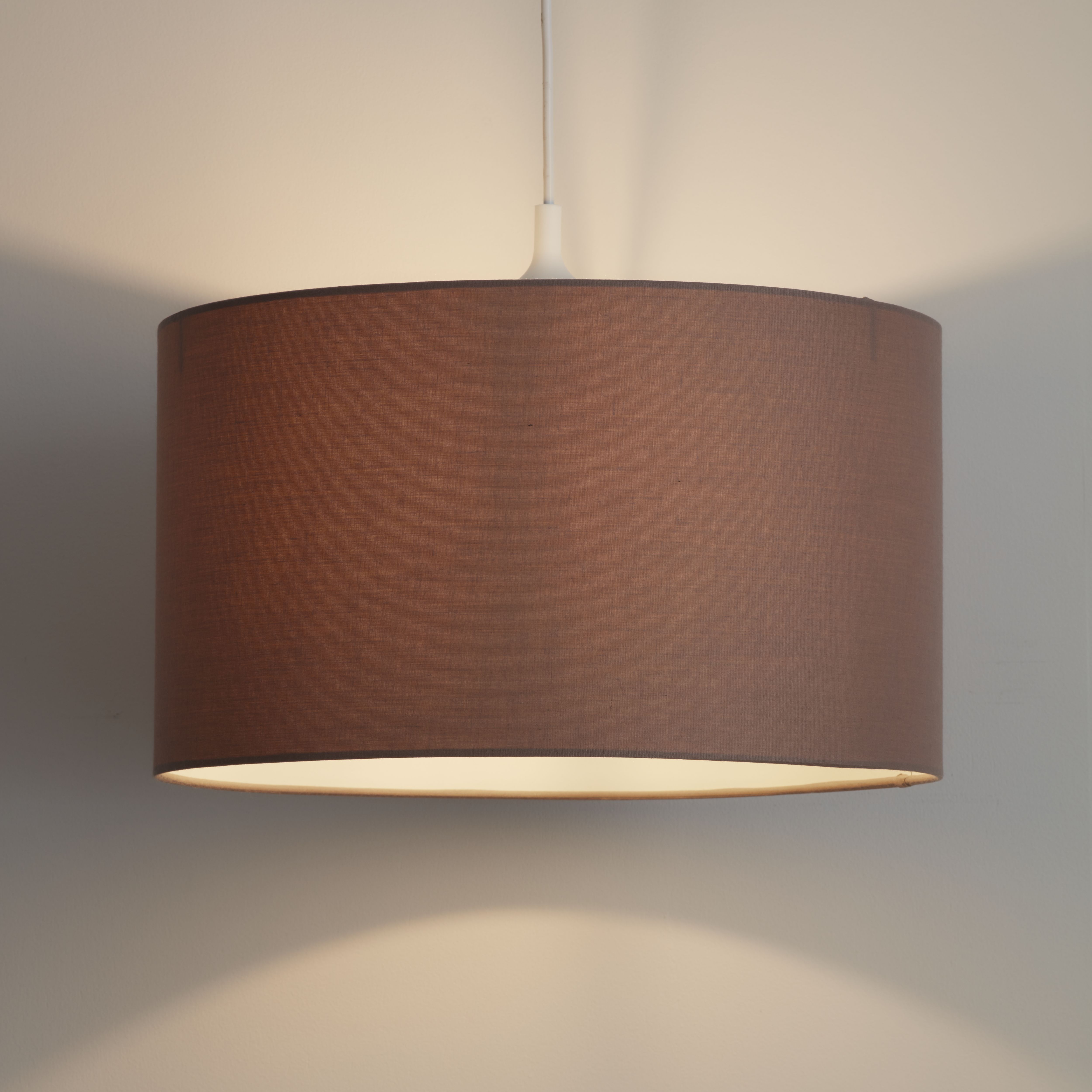 GoodHome Kpezin Taupe Fabric dyed Circular Light shade (D)40cm