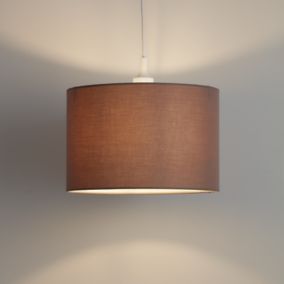 GoodHome Kpezin Taupe Fabric dyed Light shade (D)300mm
