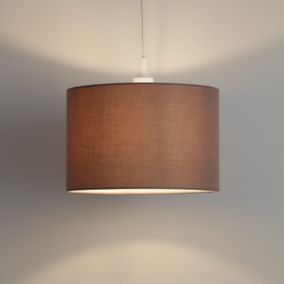 GoodHome Kpezin Taupe Fabric dyed Light shade (D)30cm