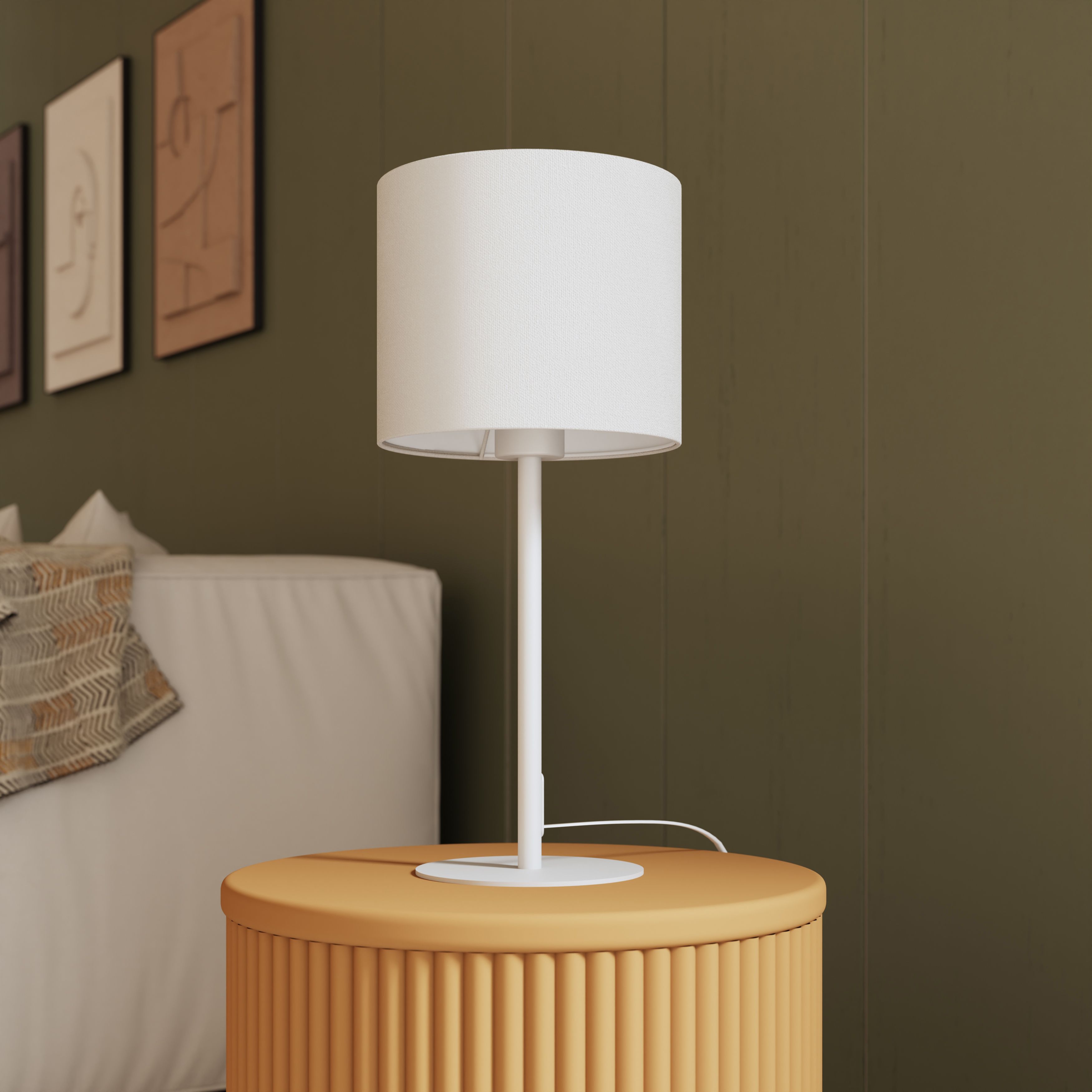 GoodHome Kpezin White Round Lamp shade (D)20cm