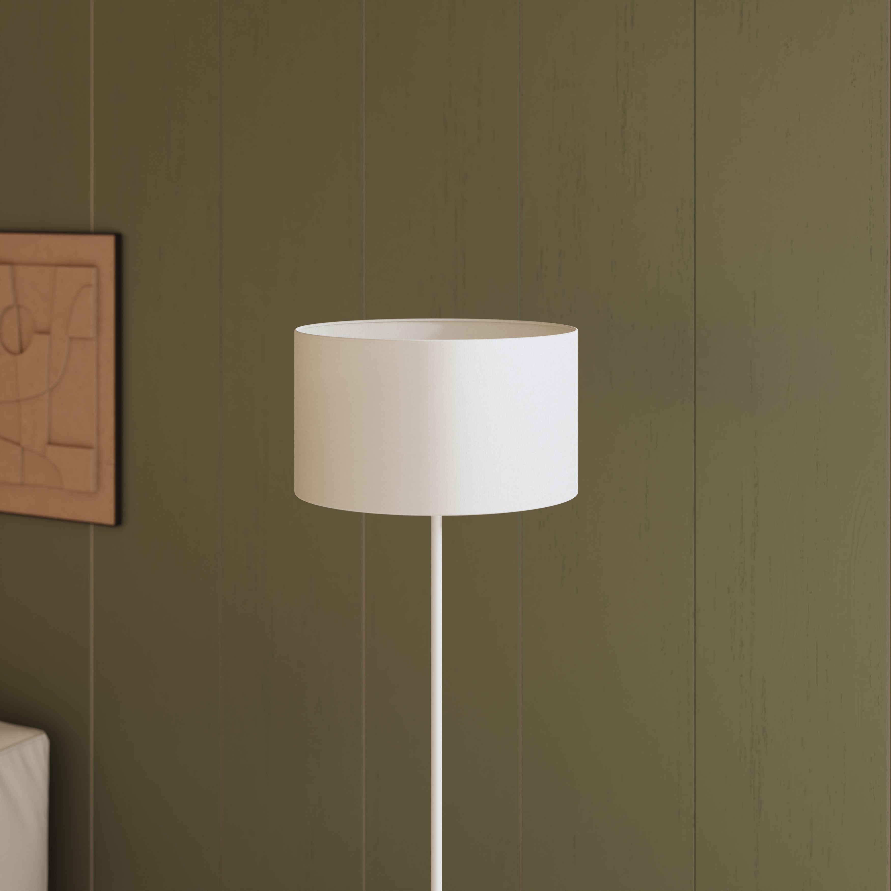 GoodHome Kpezin White Round Lamp shade (D)40cm