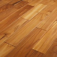 GoodHome Krabi Natural Teak Solid wood Flooring, 1.29m² Set