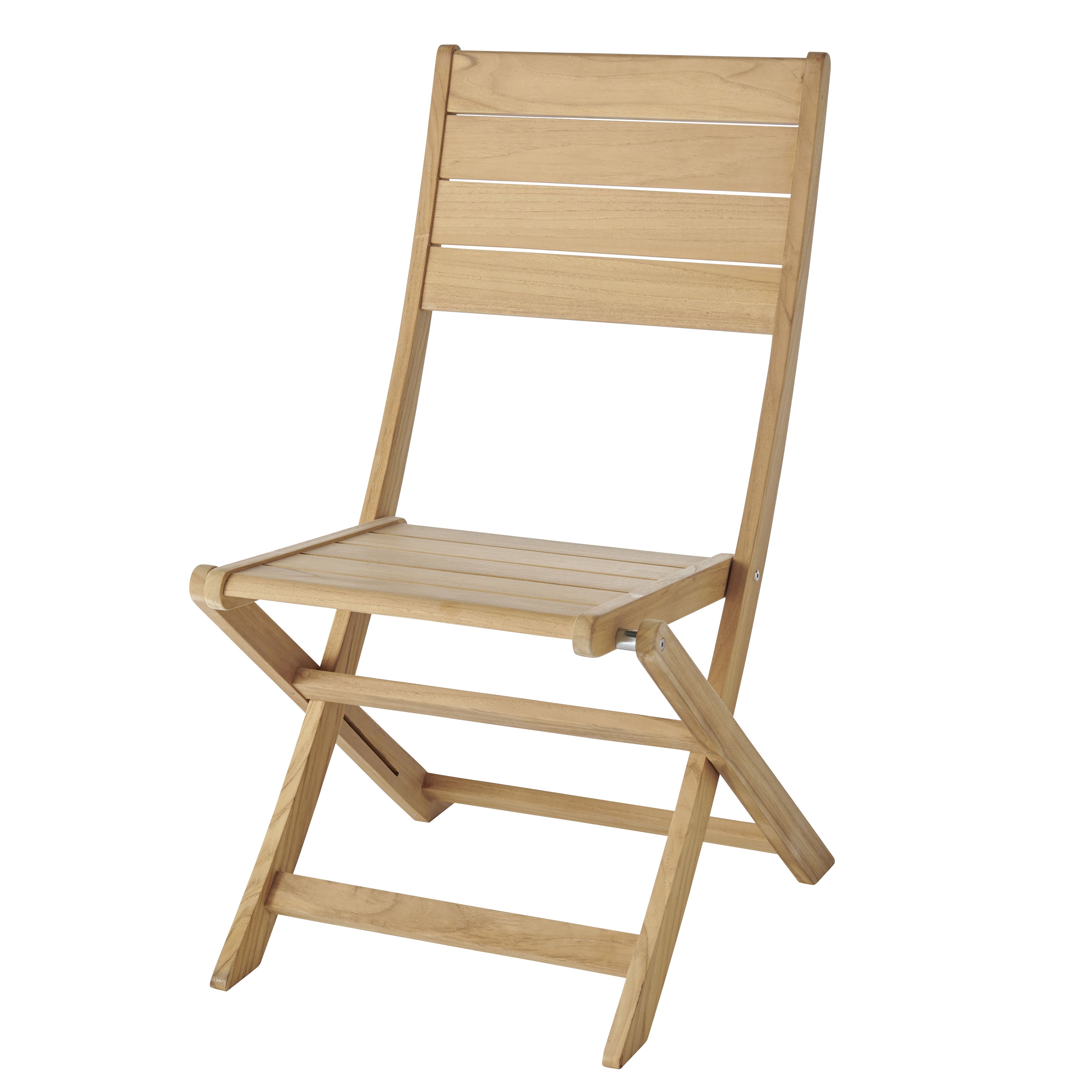 GoodHome Kuantan Teak Wooden Foldable Chair, Pack of 2 DIY at B&Q