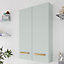 GoodHome Ladoga Green Double door Wall Cabinet (W)600mm (H)900mm