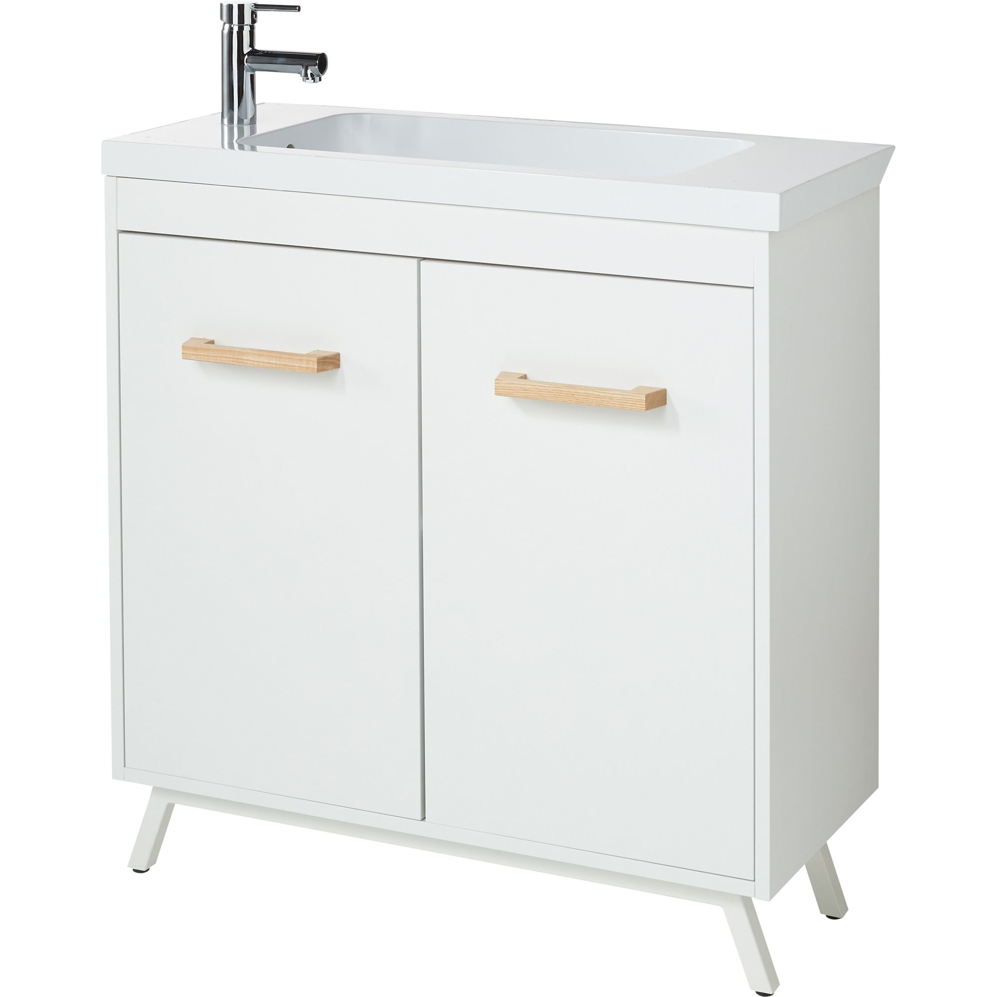 Goodhome Ladoga Matt White Vanity Unit Basin Set W 800mm H 810mm Diy At B Q