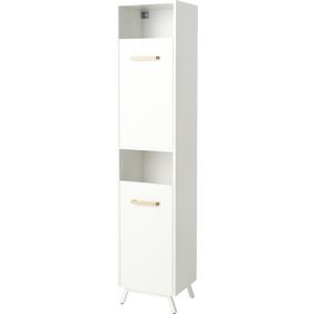 GoodHome Ladoga White Foil-wrapped chipboard Freestanding Shelving, (L)400mm (D)360mm (H) 1900mm