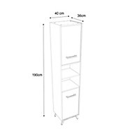 GoodHome Ladoga White Tall Cabinet (W)400mm (H)1900mm