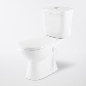 GoodHome Lagon Close-coupled Closed rim Standard Toilet set with Soft close seat