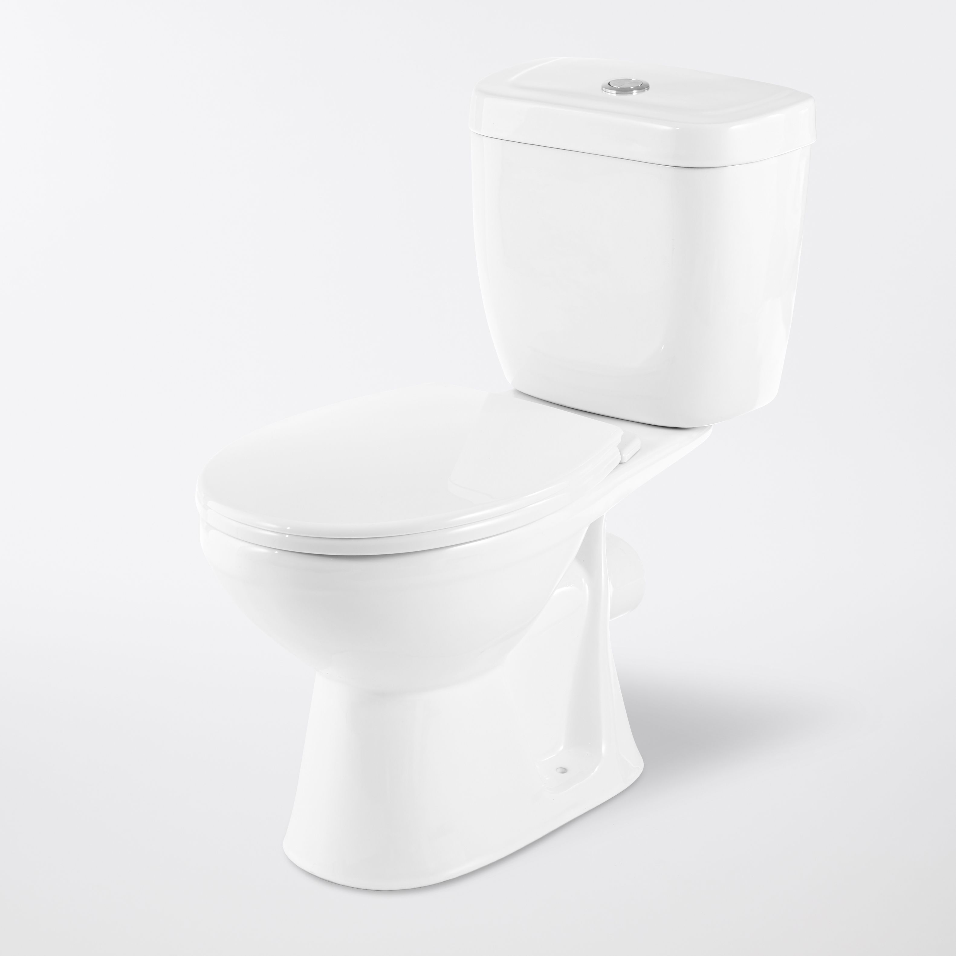 GoodHome Lagon White Close-coupled Toilet set with Soft close seat & Exposed cistern