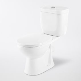 GoodHome Lagon White Close-coupled Toilet set with Soft close seat