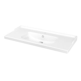 GoodHome Lana White Counter-mounted Counter top Basin (W)100.4cm