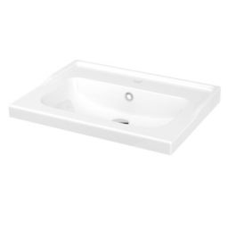GoodHome Lana White Rectangular Counter-mounted Counter top Basin (W)60cm