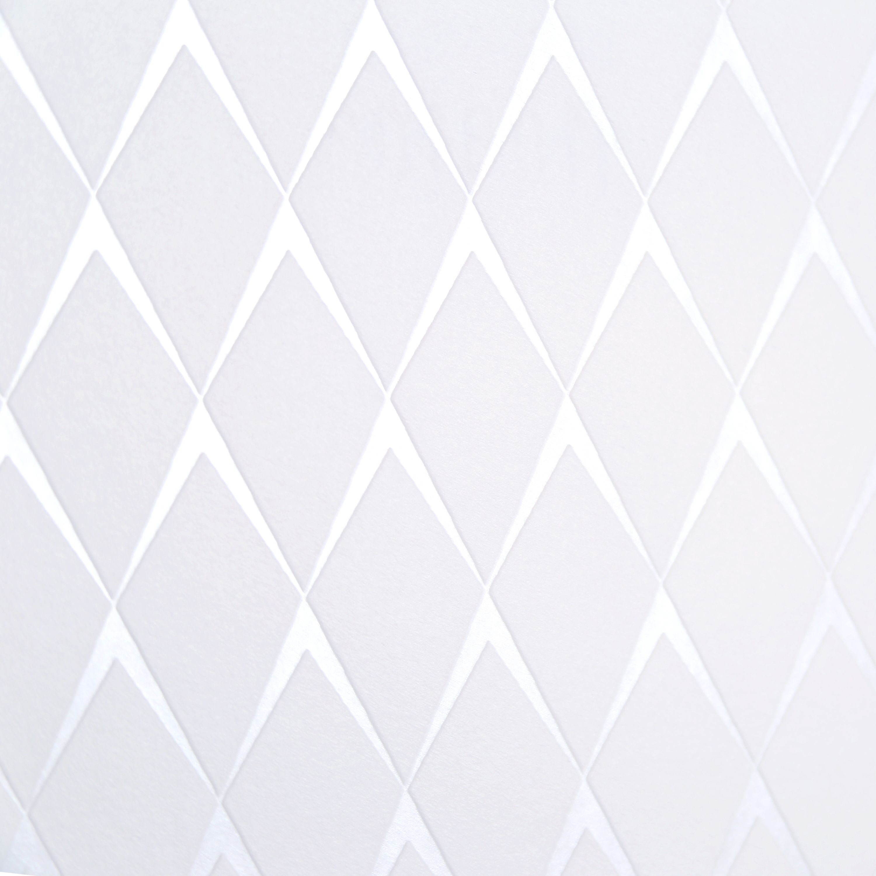 GoodHome Lanaria White Geometric Textured Wallpaper