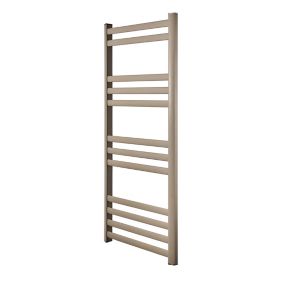 GoodHome Lansing, Beige Vertical Curved Towel radiator (W)475mm x (H)1100mm