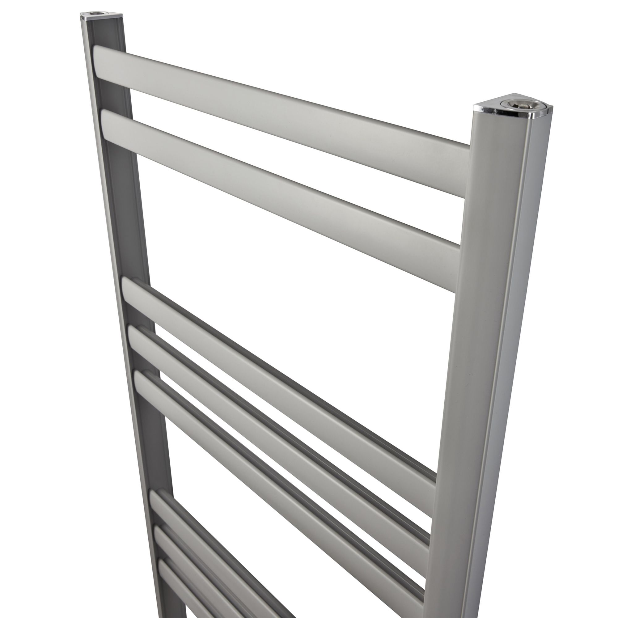 GoodHome Lansing Grey 1437BTU Vertical Towel radiator (W)475mm x (H)1100mm