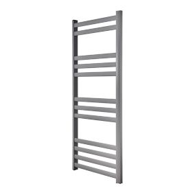 GoodHome Lansing, Grey Vertical Curved Towel radiator (W)475mm x (H)1100mm