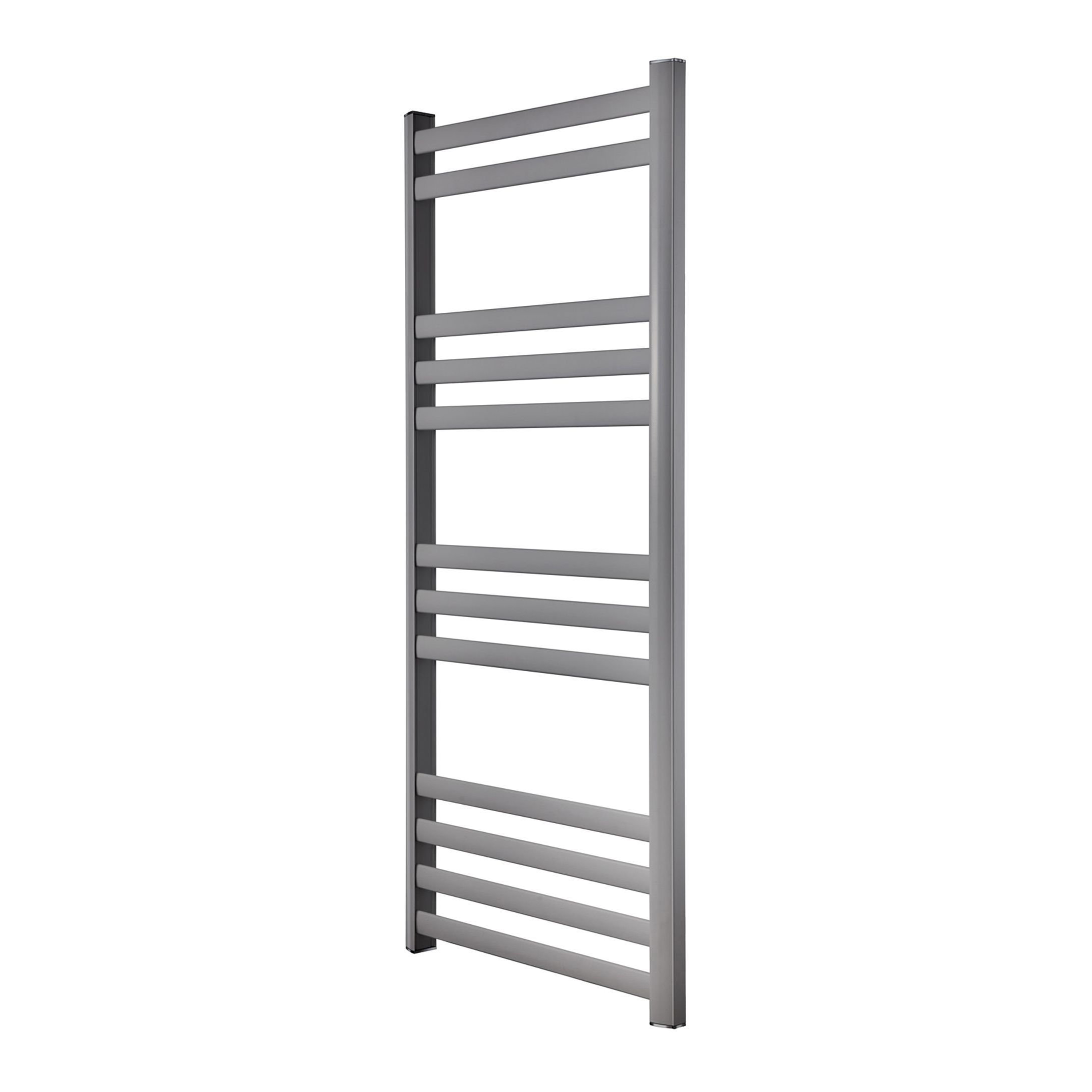 GoodHome Lansing Vertical Towel radiator, Grey (W)475mm (H)1100mm