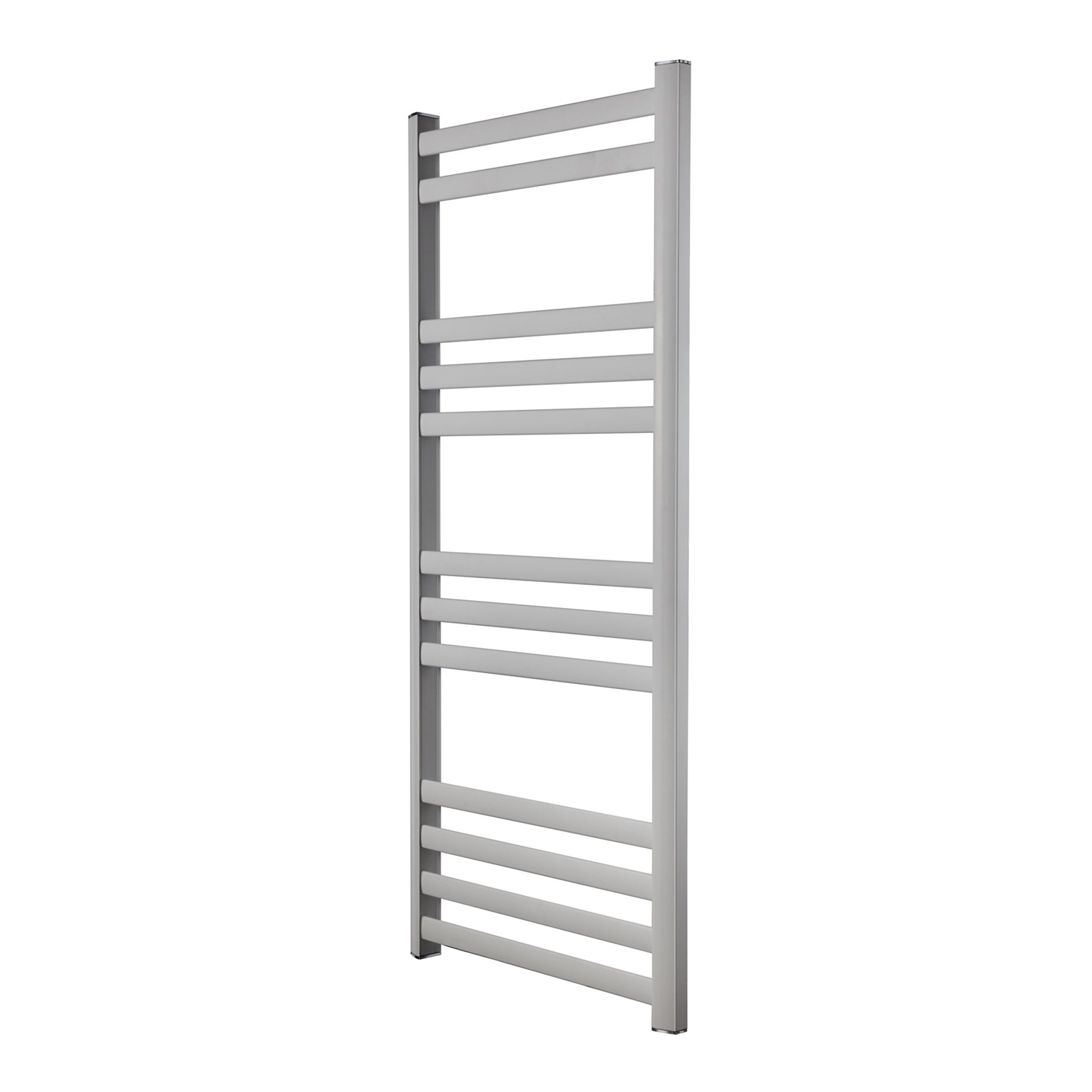 GoodHome Lansing Vertical Towel radiator, White (W)475mm (H)1100mm