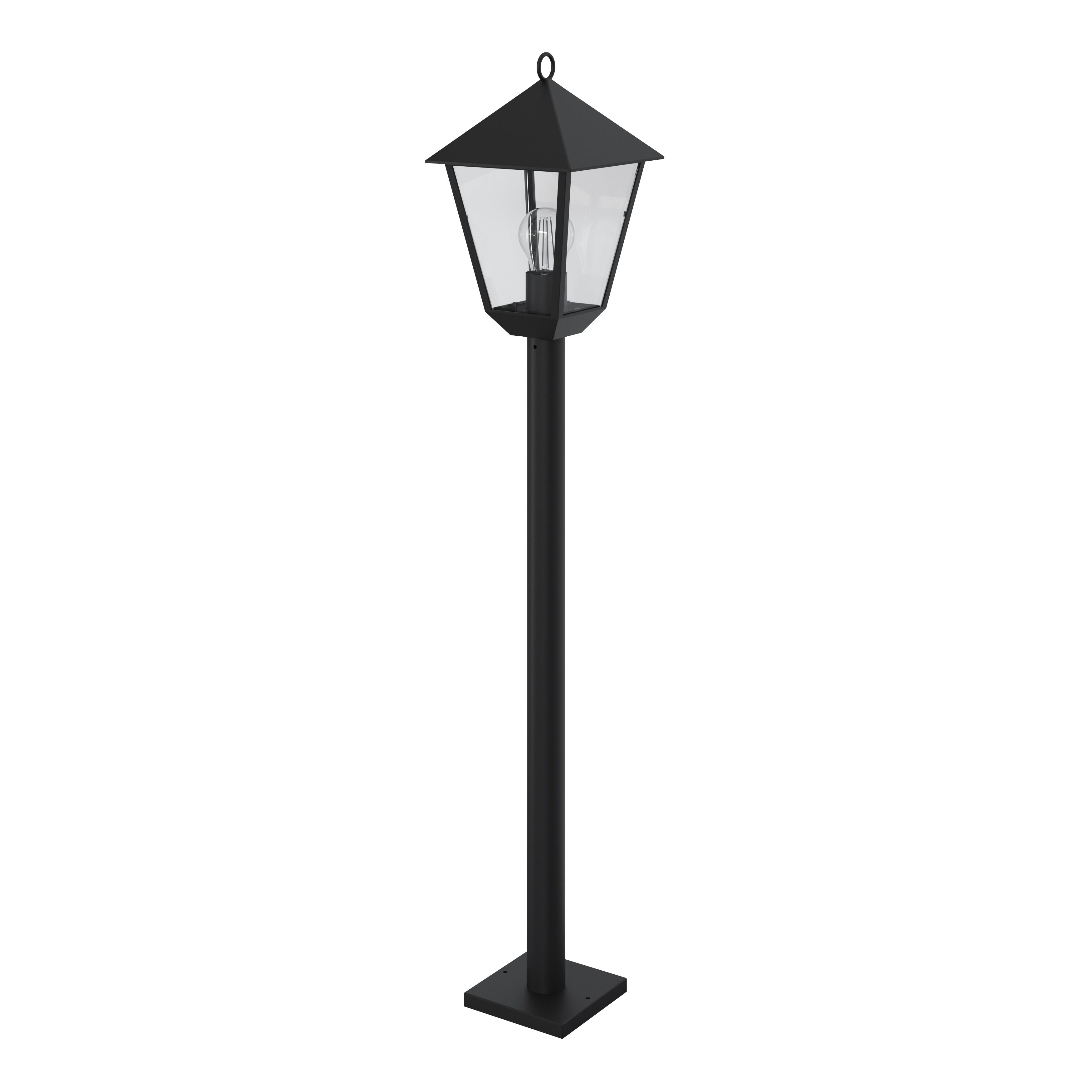 GoodHome Lantern Black Mains-powered 1 lamp Outdoor 4 faces Post light (H)1100mm