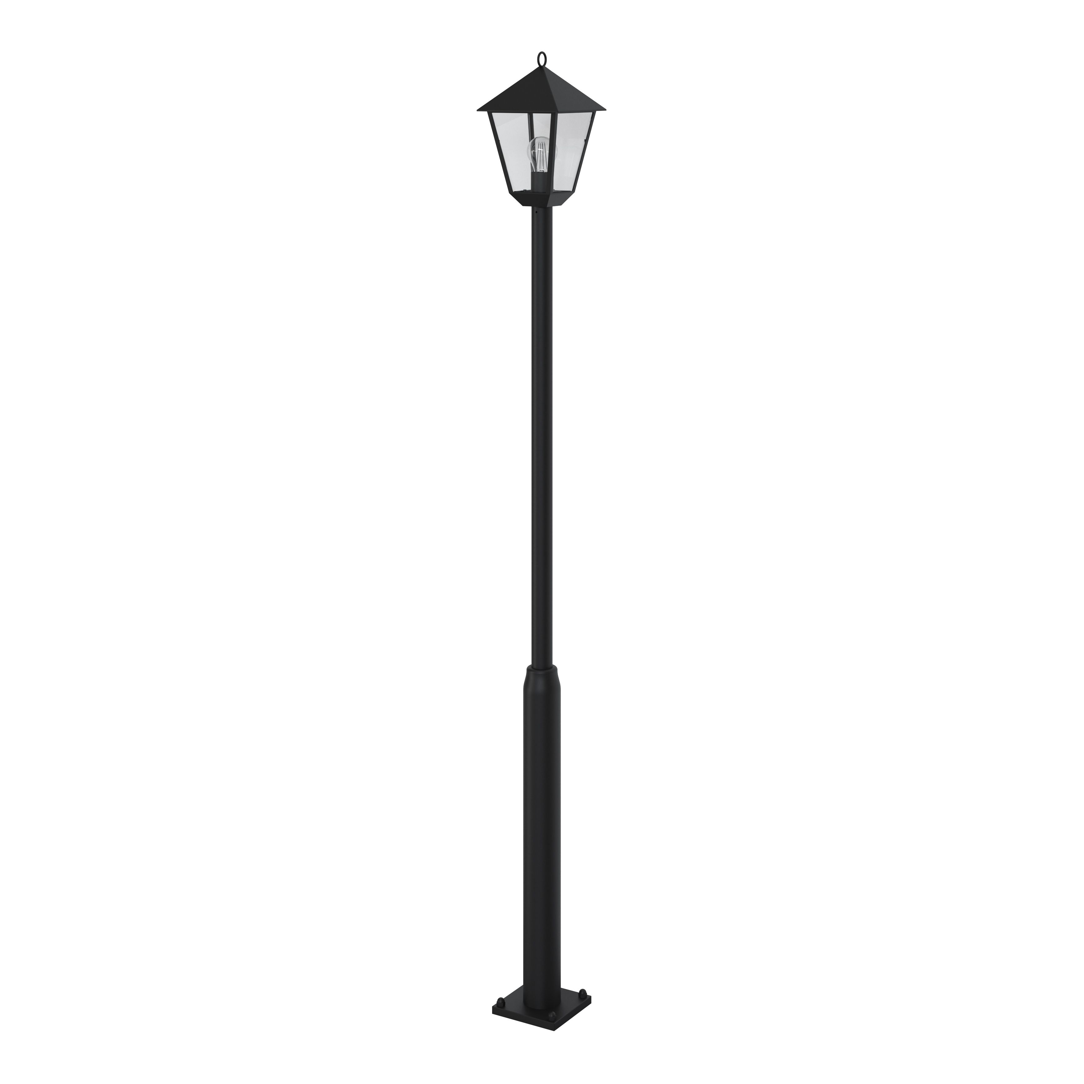 GoodHome Lantern Black Mains-powered 1 lamp Outdoor 4 faces Post light (H)2000mm