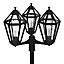 GoodHome Lantern Black Mains-powered 3 lamp Outdoor 6 faces Post lantern (H)2370mm