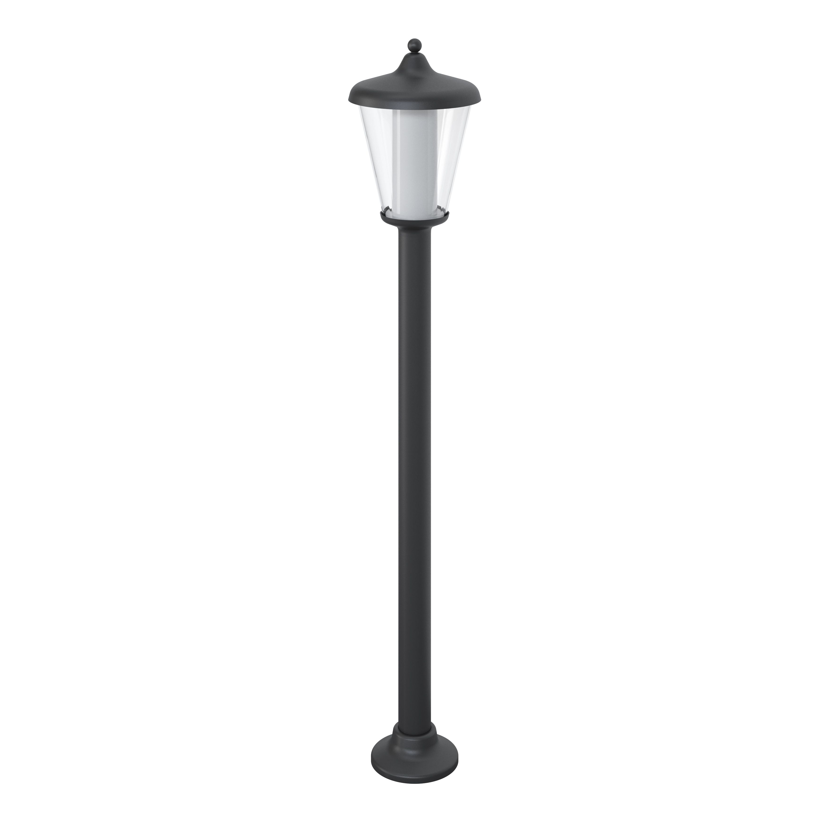 GoodHome Lantern Dark grey Mains-powered 1 lamp Integrated LED Outdoor Post light (H)1100mm