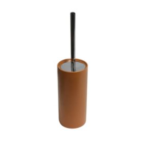 GoodHome Lassane Matt Orange Ceramic Toilet brush & holder