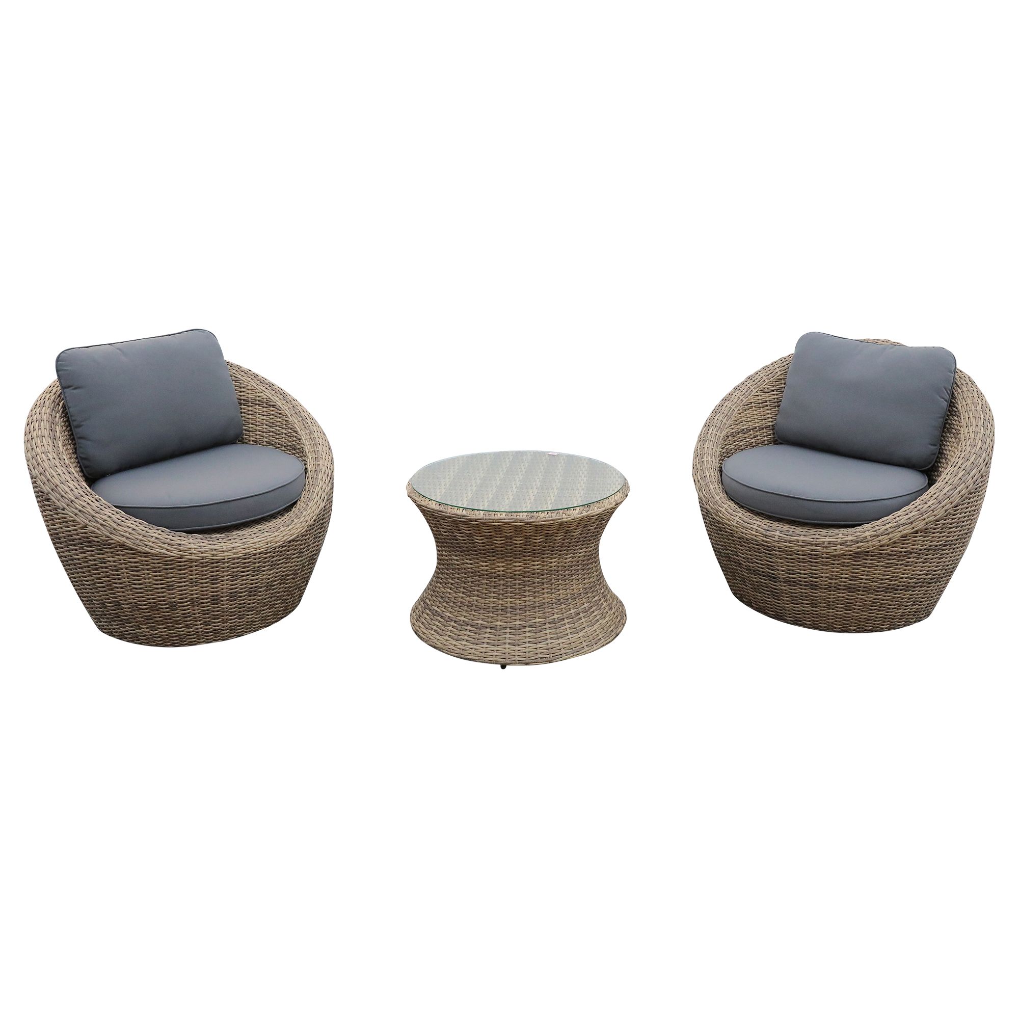 GoodHome Lazaretta Natural Rattan effect 2 Seater Garden furniture set