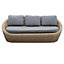 GoodHome Lazaretta Rattan effect Natural Aluminium & synthetic wicker 3 Seater Sofa