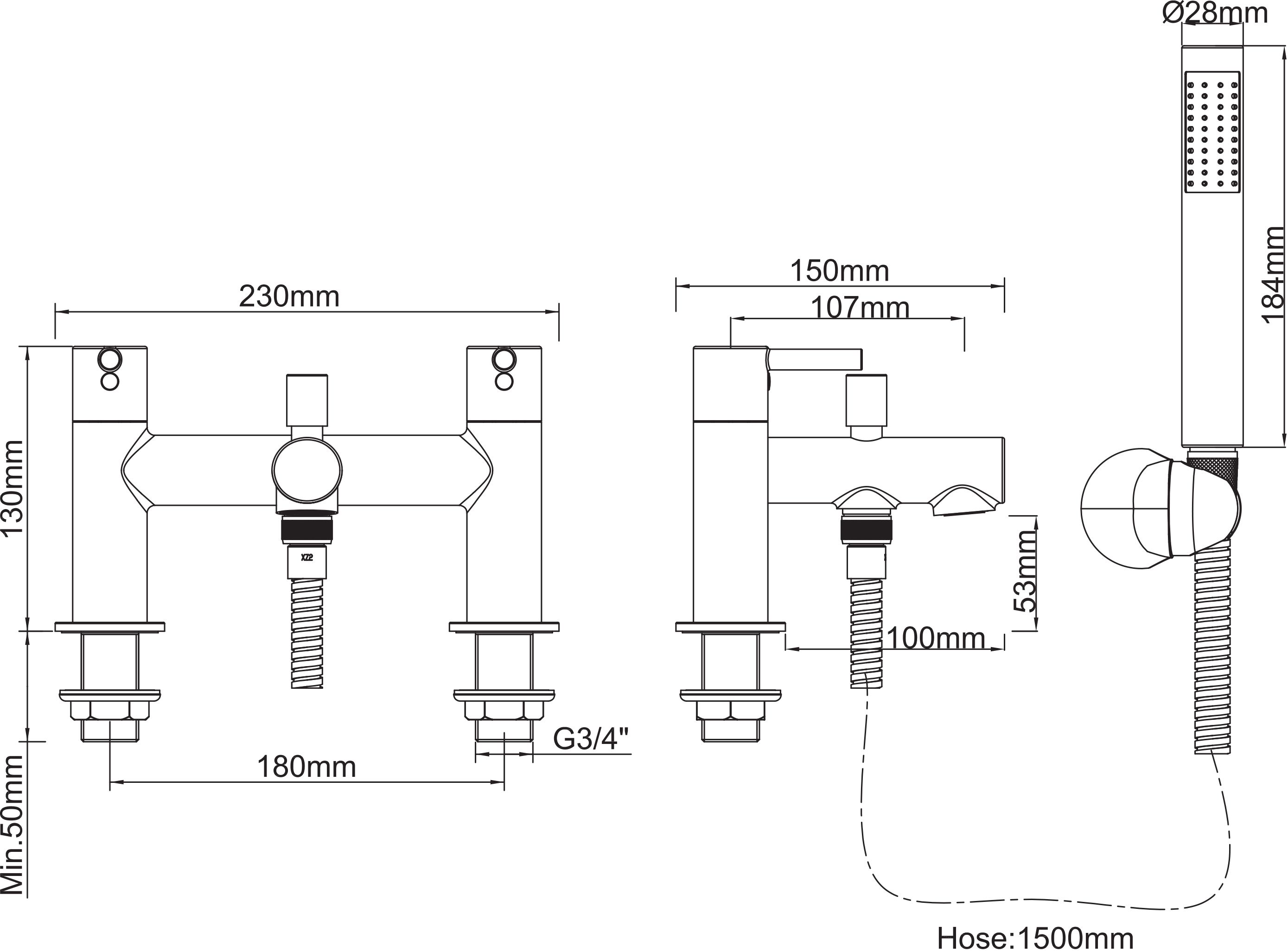 GoodHome Lazu Combi boiler, gravity-fed & mains pressure water systems 1 Tap Hole Shower mixer Tap