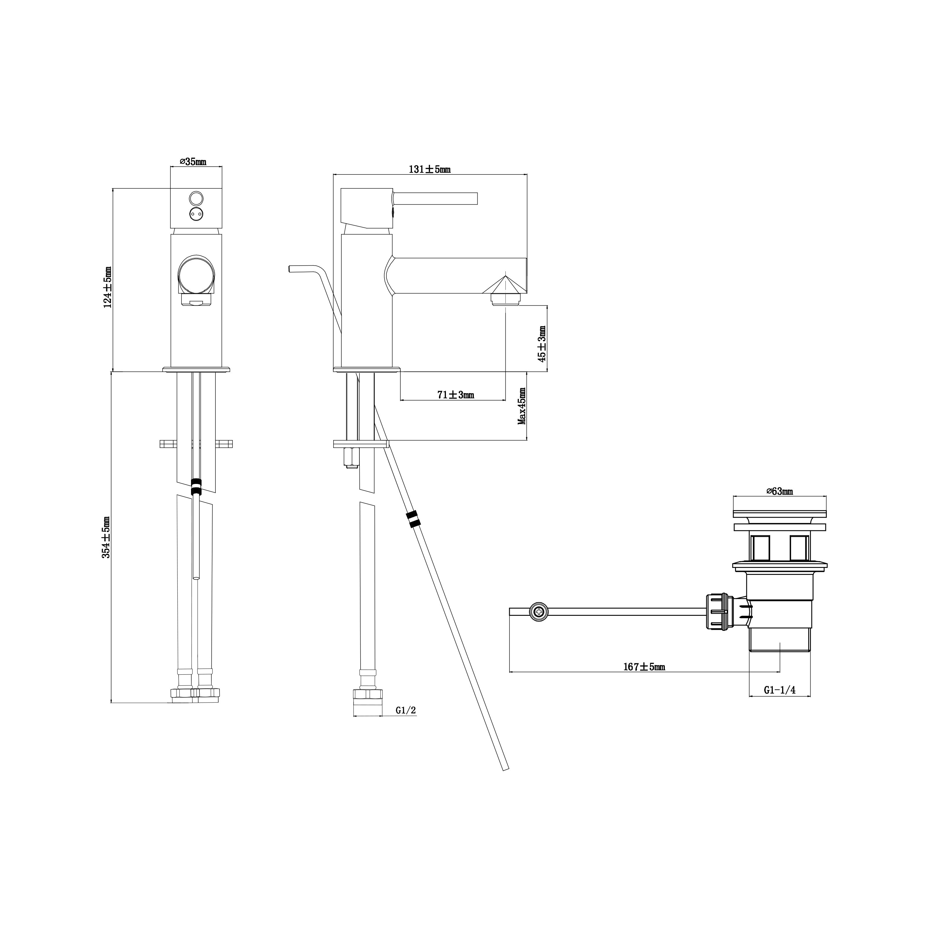 GoodHome Lazu Mini Round Basin Mono mixer Tap