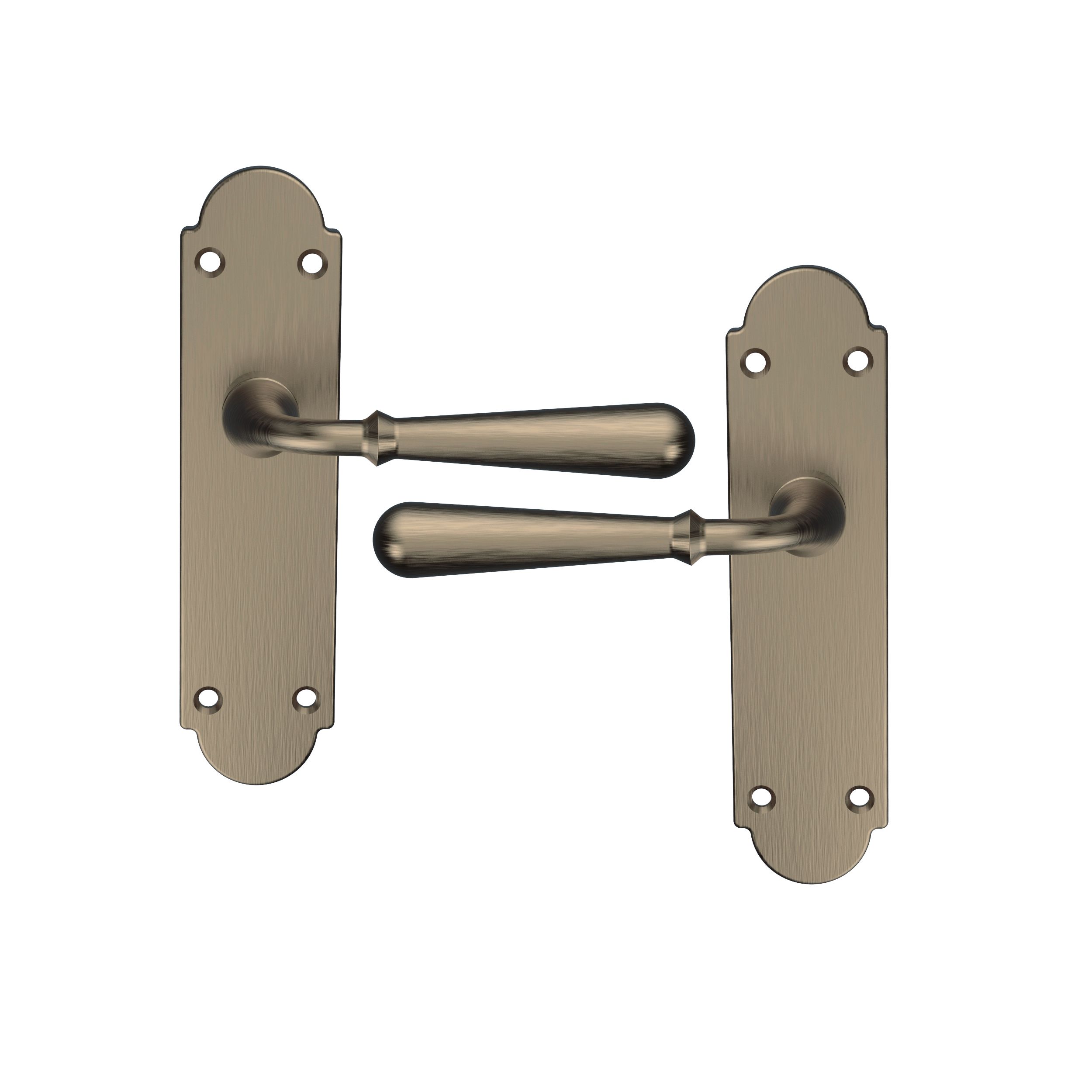 GoodHome Leba Antique brass effect Latch Door handle (L)117mm (D)61mm Pair