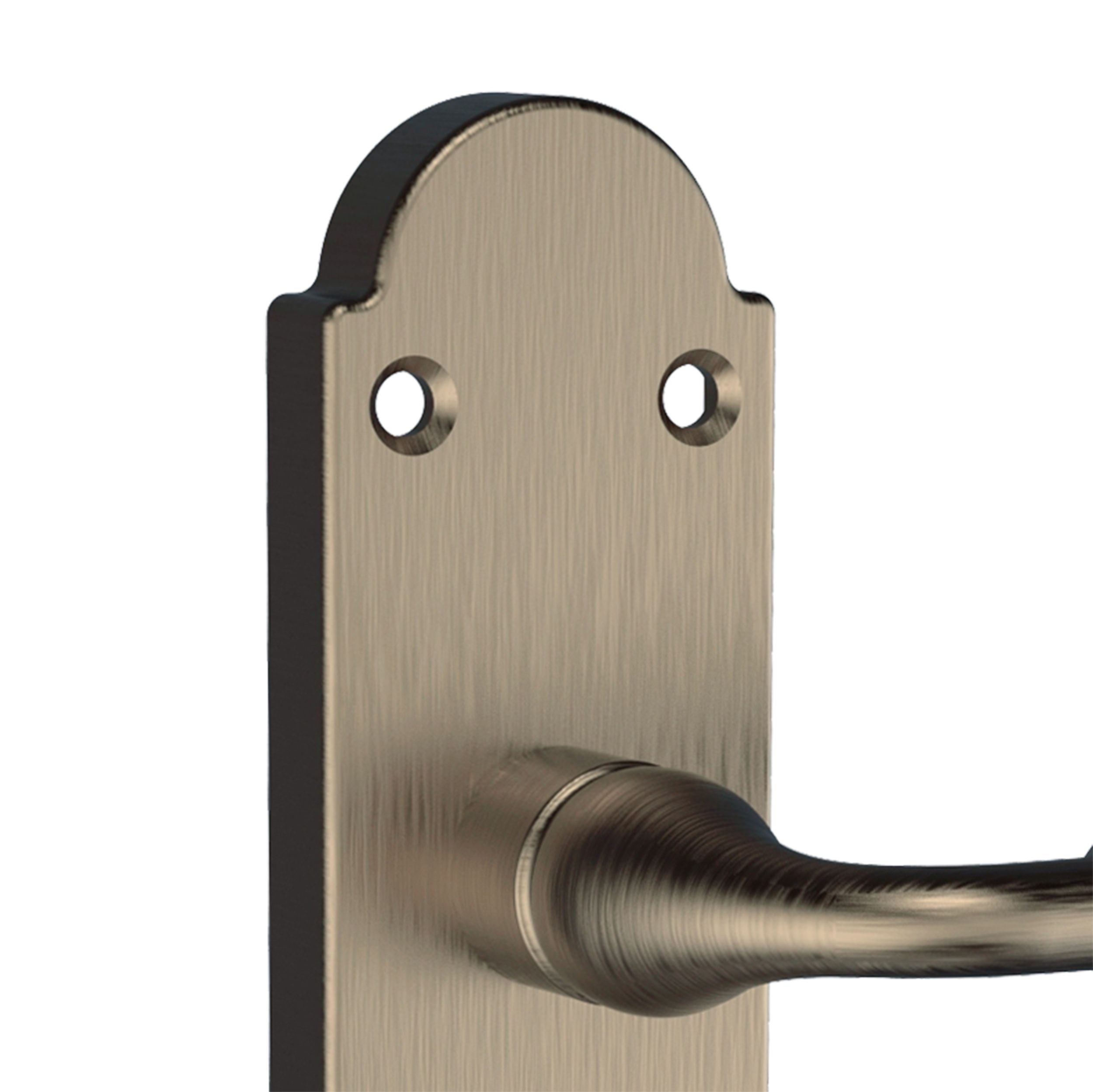 GoodHome Leba Antique brass effect Latch Door handle (L)117mm (D)61mm Pair