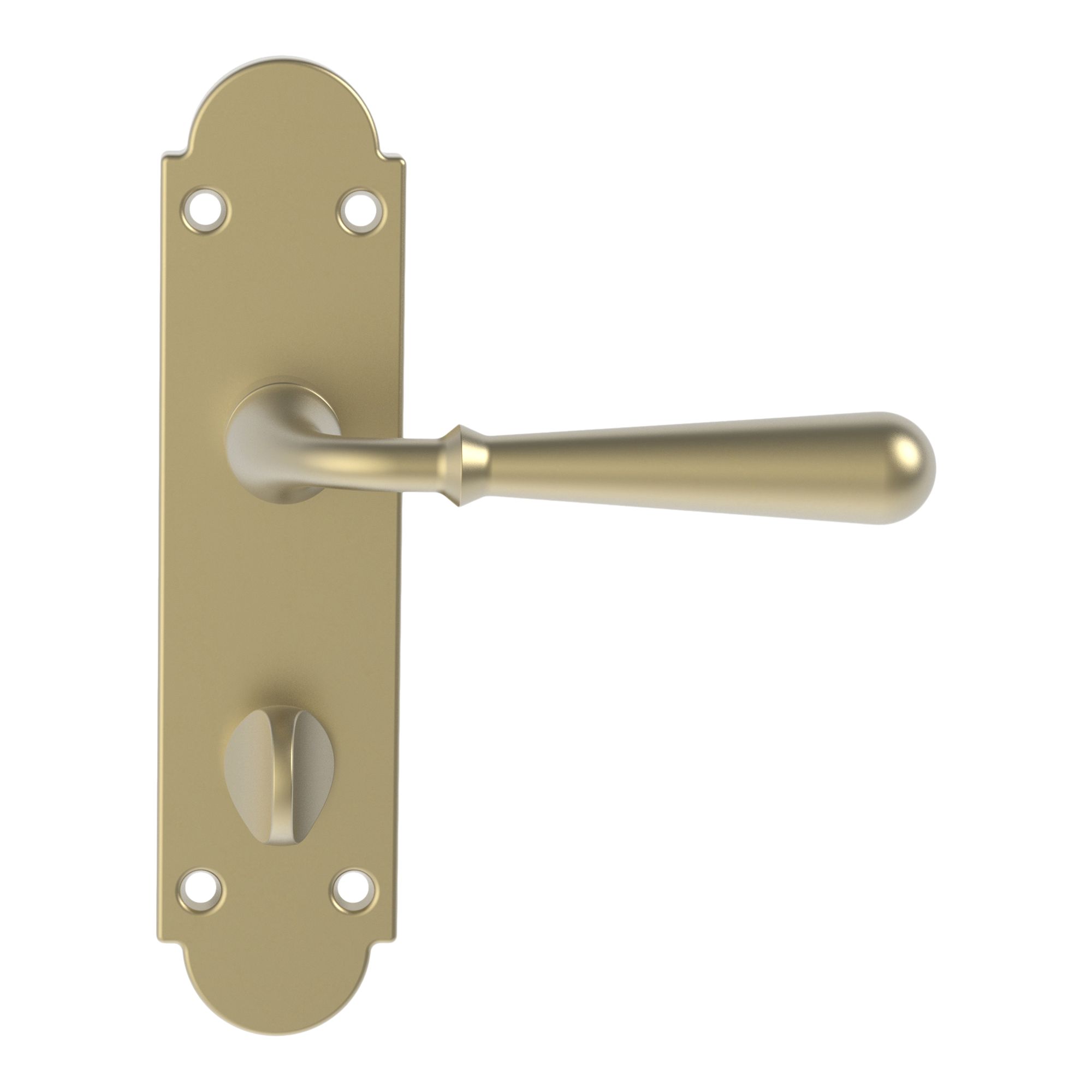 GoodHome Leba Antique brass effect Straight WC Door handle (L)117mm (D)61mm Pair
