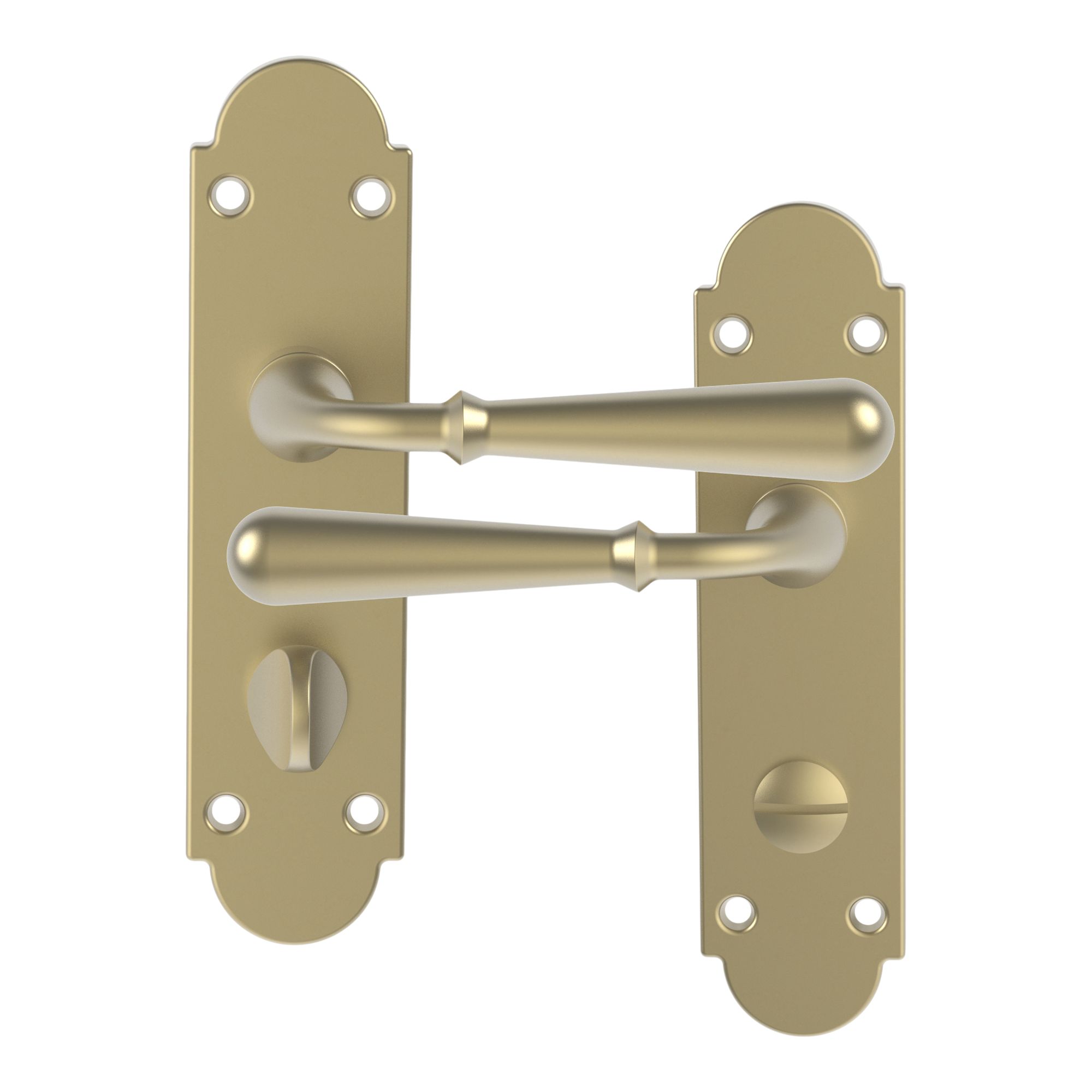 GoodHome Leba Antique brass effect Straight WC Door handle (L)117mm (D)61mm Pair