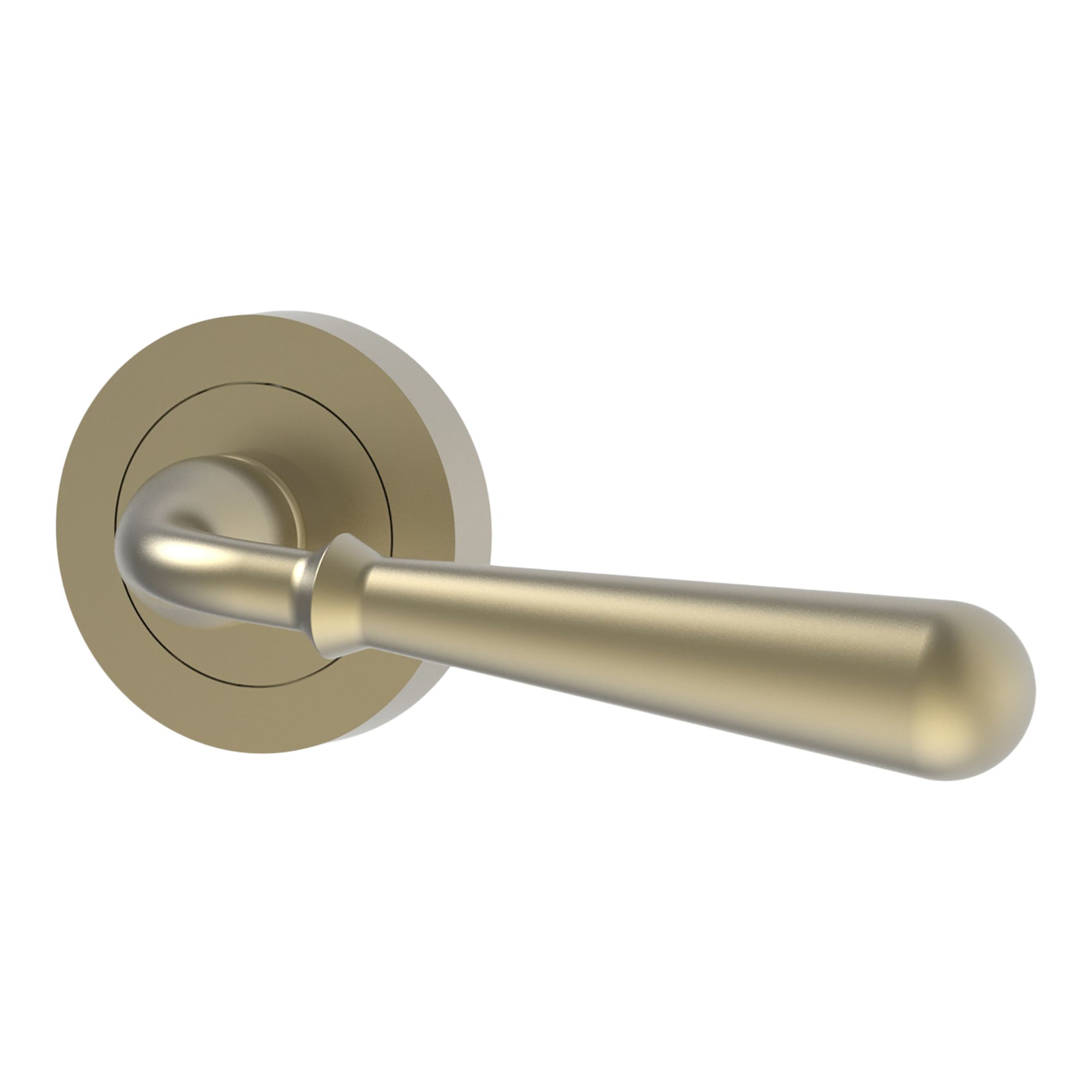 GoodHome Leba Brushed Grey Antique brass effect Straight Door handle (L)117mm, Pair