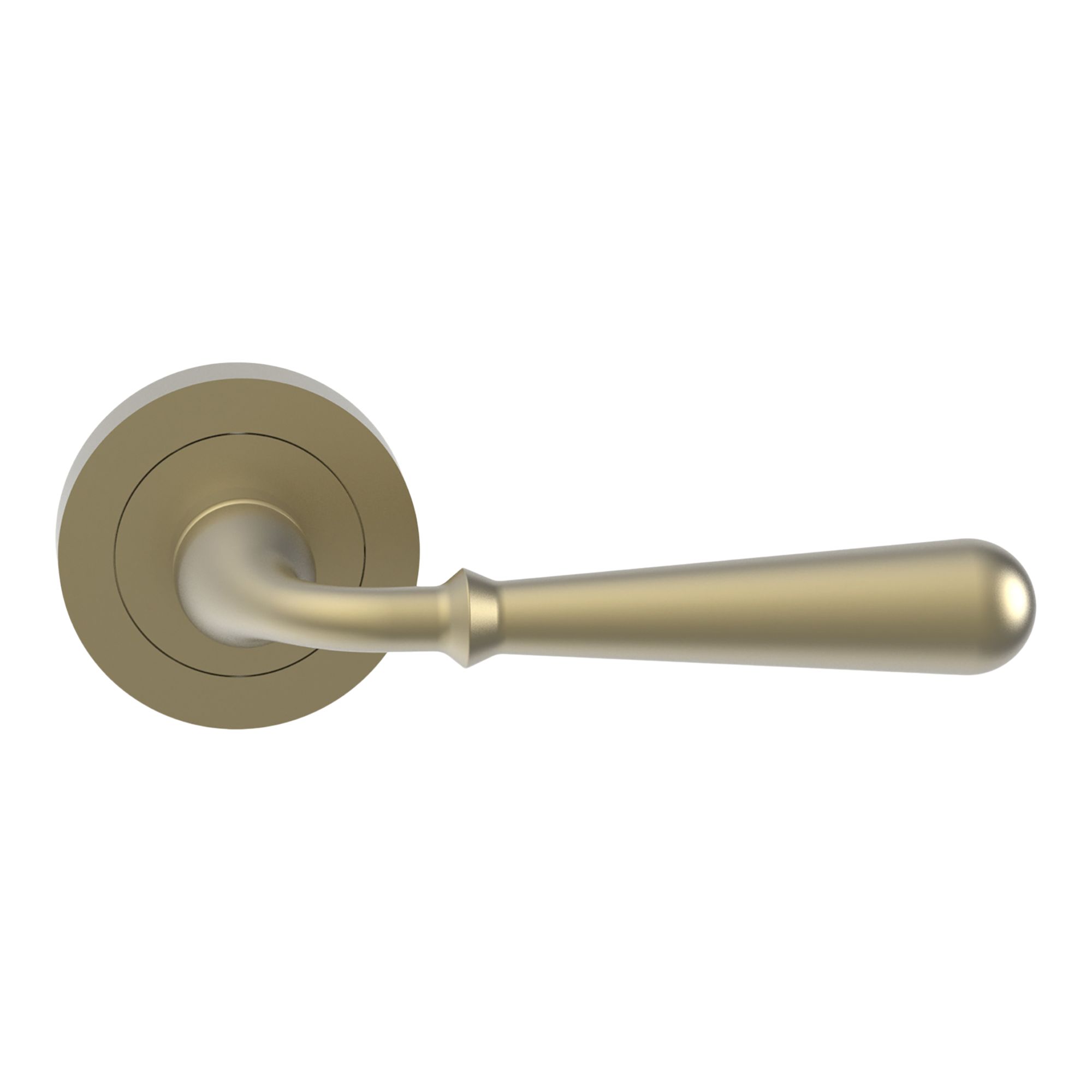 GoodHome Leba Brushed Grey Antique brass effect Straight Door handle (L)117mm, Pair
