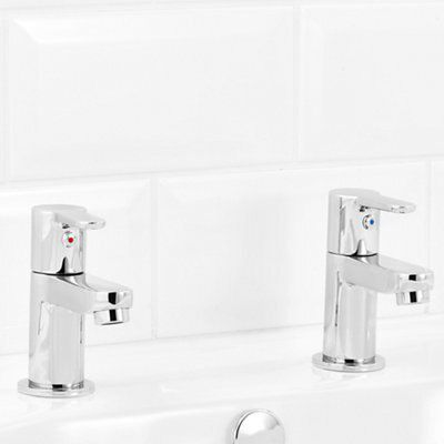 GoodHome Lecci Contemporary Basin Pillar Tap
