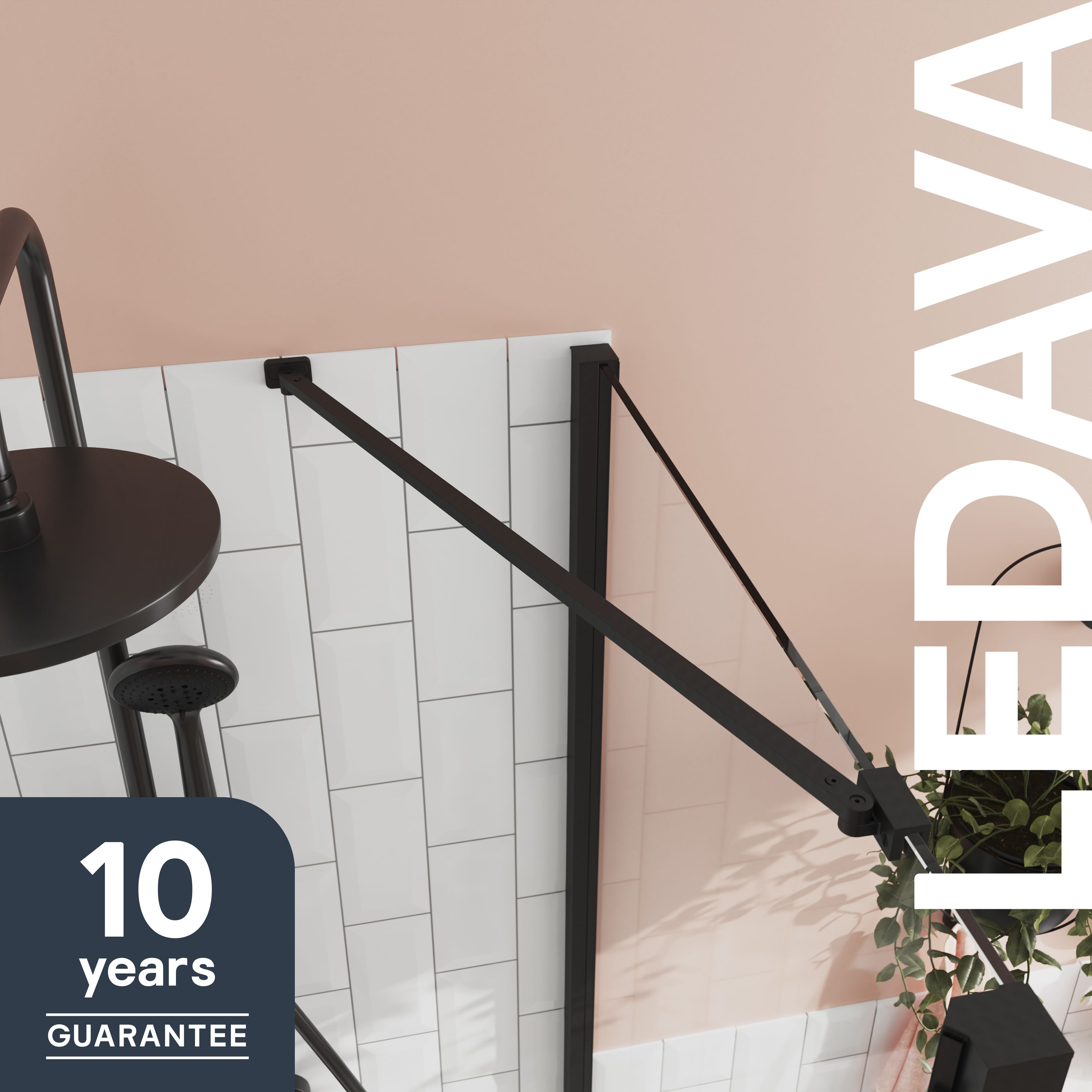 GoodHome Ledava Black Support bar (L)70cm