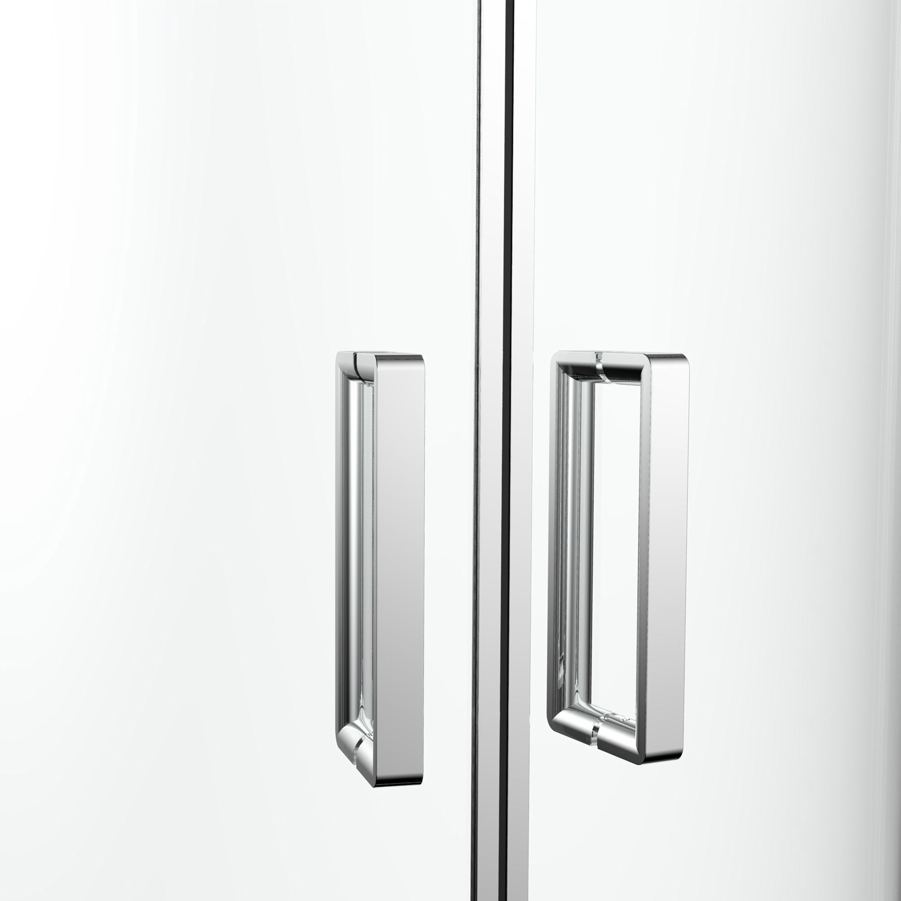 GoodHome Ledava Chrome effect Clear Left-handed Offset quadrant Shower Enclosure & tray - Corner entry double sliding door (H)195cm (W)80cm (D)100cm