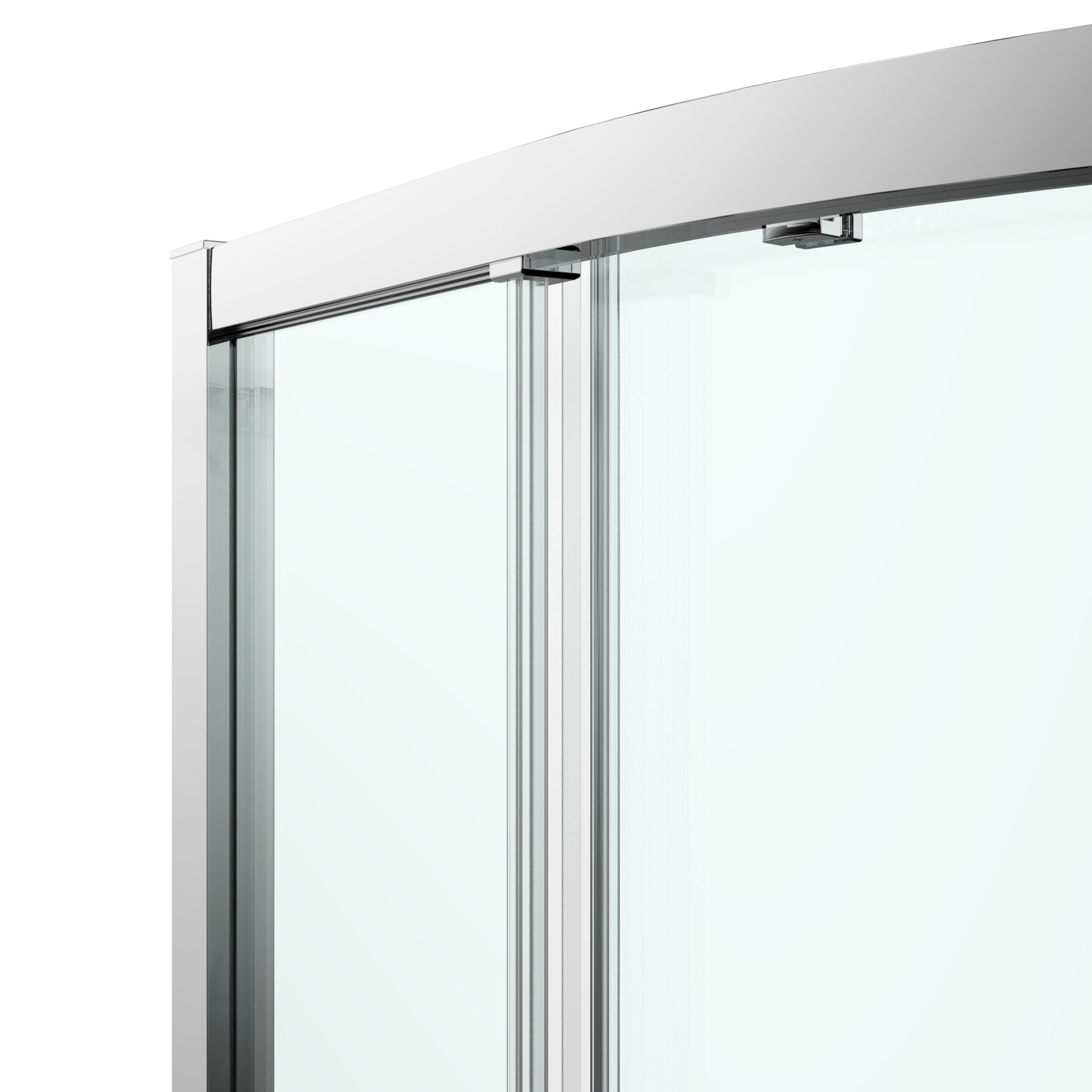 GoodHome Ledava Chrome effect Clear Right-handed Offset quadrant Shower Enclosure & tray - Corner entry double sliding door (H)195cm (W)90cm (D)100cm