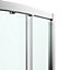 GoodHome Ledava Chrome effect Left-handed Offset quadrant Shower Enclosure & tray - Corner entry double sliding door (H)195cm (W)80cm (D)120cm