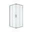 GoodHome Ledava Clear glass Chrome effect Square Shower enclosure - Corner entry double sliding door (W)76cm (D)76cm