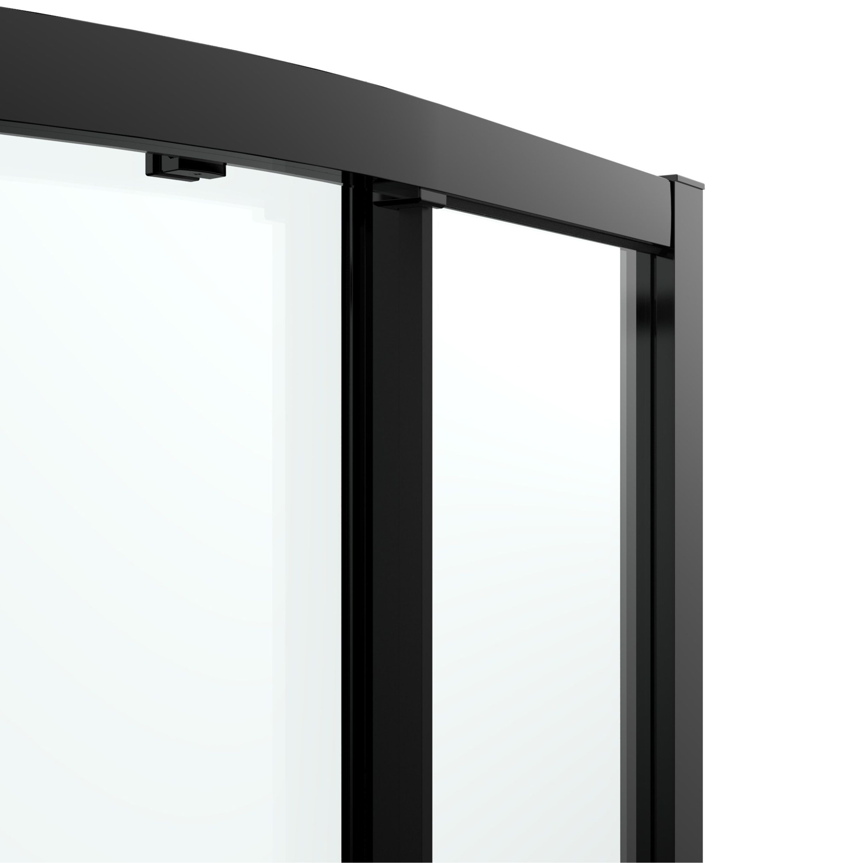 GoodHome Ledava Clear Left-handed Offset quadrant Shower Enclosure & tray - Corner entry double sliding door (H)195cm (W)80cm (D)100cm