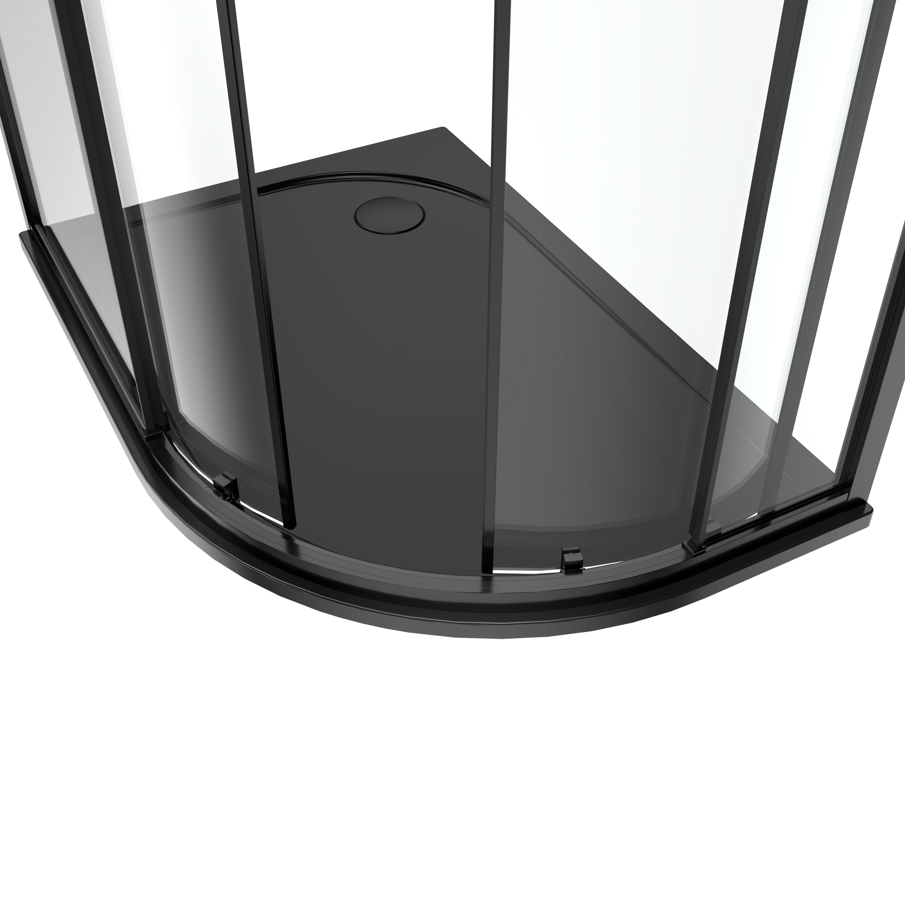 GoodHome Ledava Clear Left-handed Offset quadrant Shower Enclosure & tray - Corner entry double sliding door (H)195cm (W)80cm (D)100cm